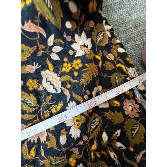 Knox Rose Womens XS Floral Long Sleeve Blouse Black/Multicolor 100% Rayon - Picture 7 of 7